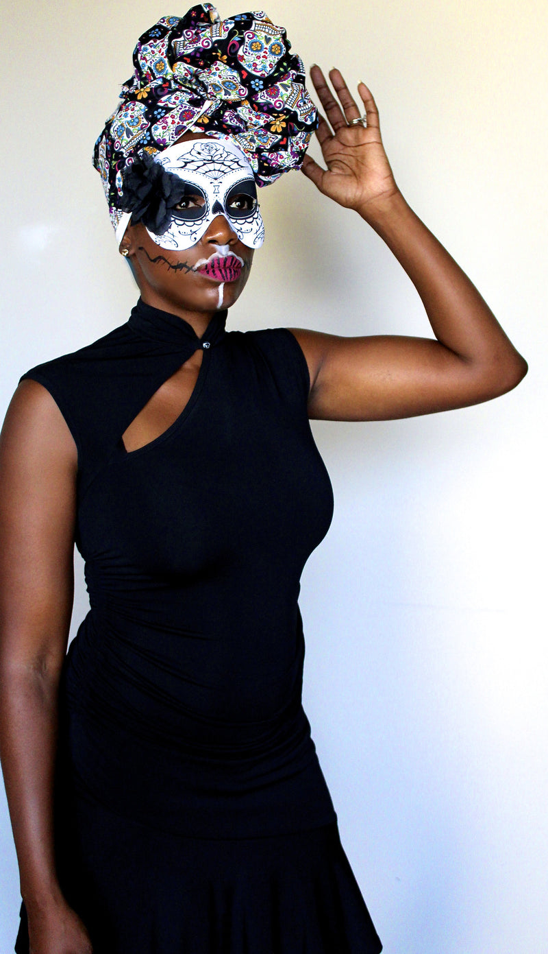 Sugar Skull Head Wrap