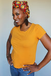 Roses and Red Velvet head wrap